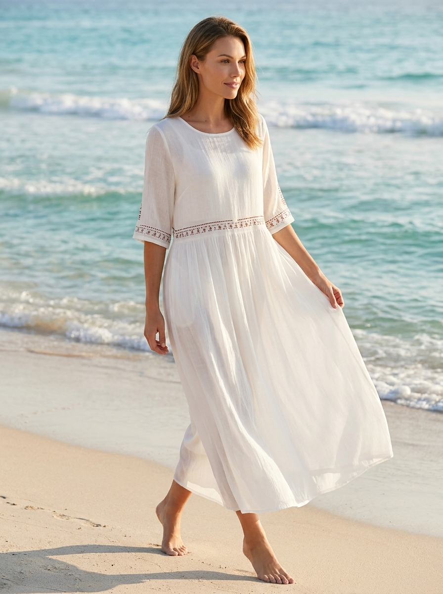 Maribela | Cotton Midi Dress for Women
