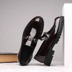 Montelaro | Mocassins en cuir avec boucle métallique et semelle épaisse