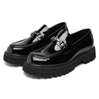 Marcello | Mocasines de cuero con suela gruesa y hebilla metálica