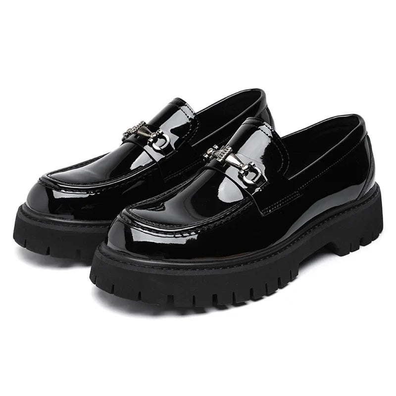 Marcello | Mocasines de cuero con suela gruesa y hebilla metálica