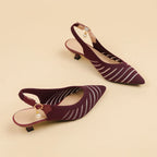 Selmira | Kitten Heels Med Spids Tå Og Slingback Design