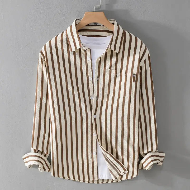 Leon | Stribet Casual Skjorte Herrer