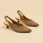 Selmira | Kitten Heels Med Spids Tå Og Slingback Design