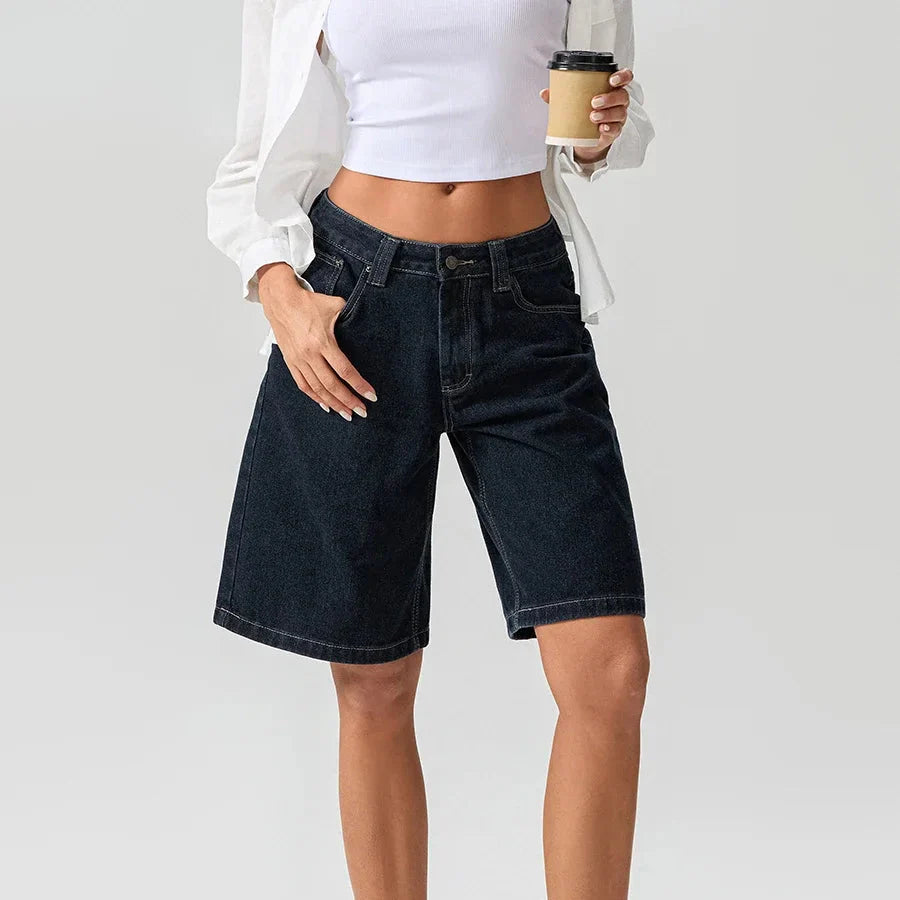 Denara | Denim Shorts Med Løs Pasform Og Vintage Look