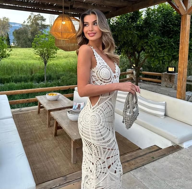 Faye | Szydełkowana Sukienka Maxi
