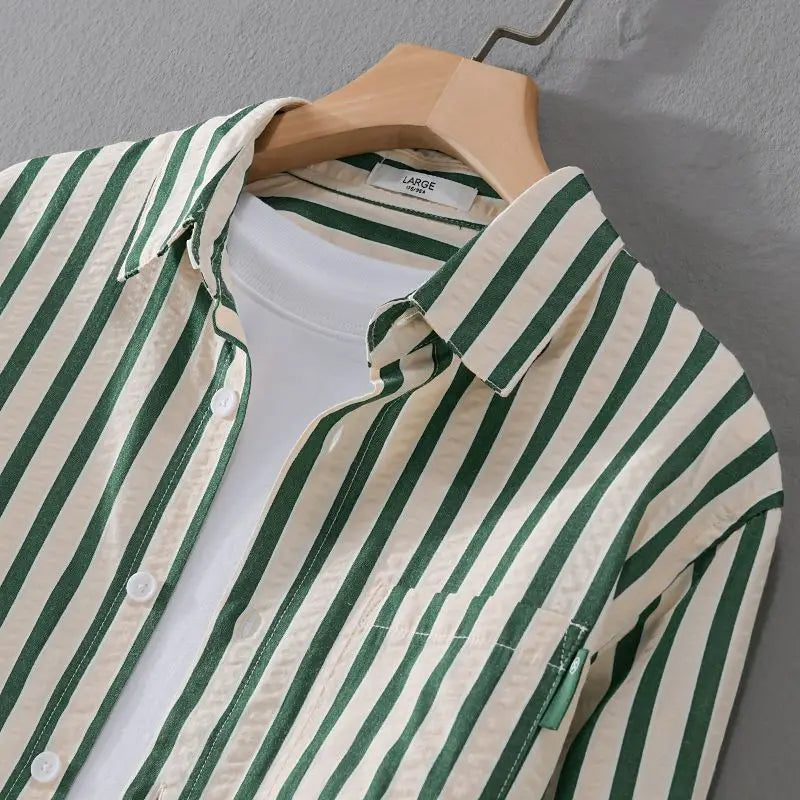 Leon | Stribet Casual Skjorte Herrer