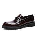Montelaro | Mocassins en cuir avec boucle métallique et semelle épaisse