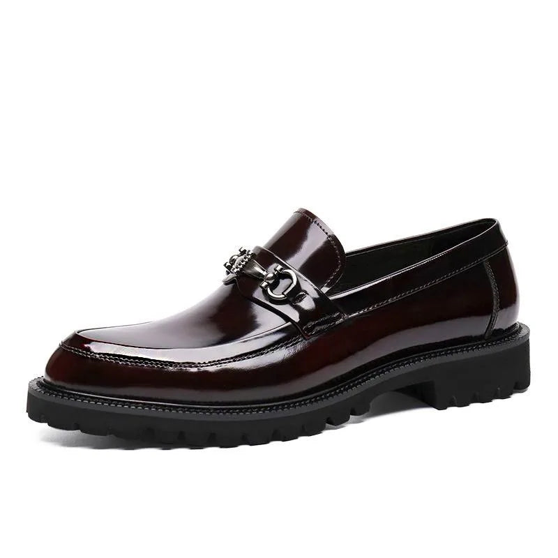 Montelaro | Mocassins en cuir avec boucle métallique et semelle épaisse