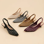Selmira | Kitten Heels Med Spids Tå Og Slingback Design