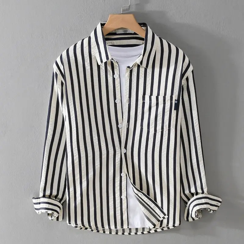 Leon | Stribet Casual Skjorte Herrer
