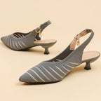 Selmira | Kitten Heels Med Spids Tå Og Slingback Design