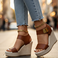 Velmira | Wedge Sandaler Med Platform Og Elegant Remdesign