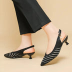 Selmira | Kitten Heels Med Spids Tå Og Slingback Design