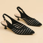 Selmira | Kitten Heels Med Spids Tå Og Slingback Design