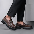 Marcello | Mocasines de cuero con suela gruesa y hebilla metálica