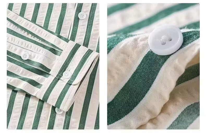 Leon | Stribet Casual Skjorte Herrer