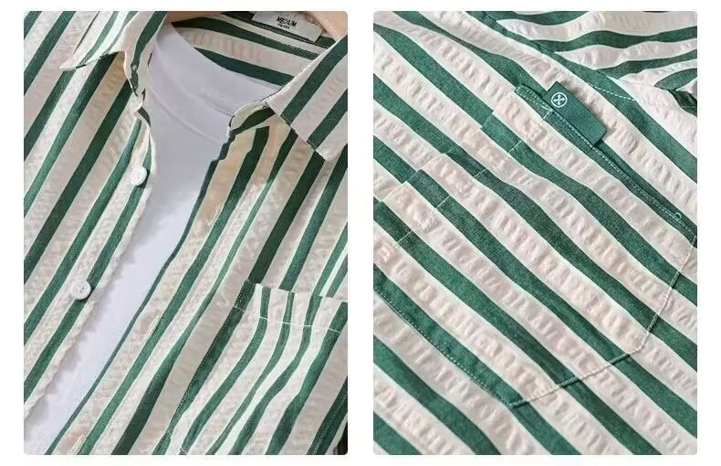 Leon | Stribet Casual Skjorte Herrer