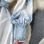 Arabella | Robe ligne A avec imprimé ornemental et ceinture