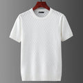 Ernesto™ | Herre Strikket Sommer T-shirt med Rudemønster og Åndbart Design | Luftig T-shirt