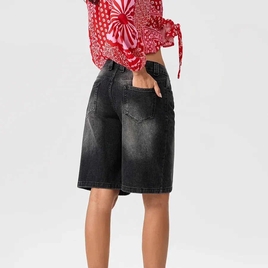 Denara | Denim Shorts Med Løs Pasform Og Vintage Look