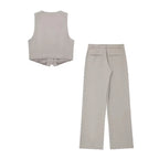 Amarisse™ | Conjunto de Chaleco de Dos Piezas para Mujer | Elegante Atuendo Coordinado de Verano con Chaleco sin Mangas y Pantalones Anchos de Cintura Alta