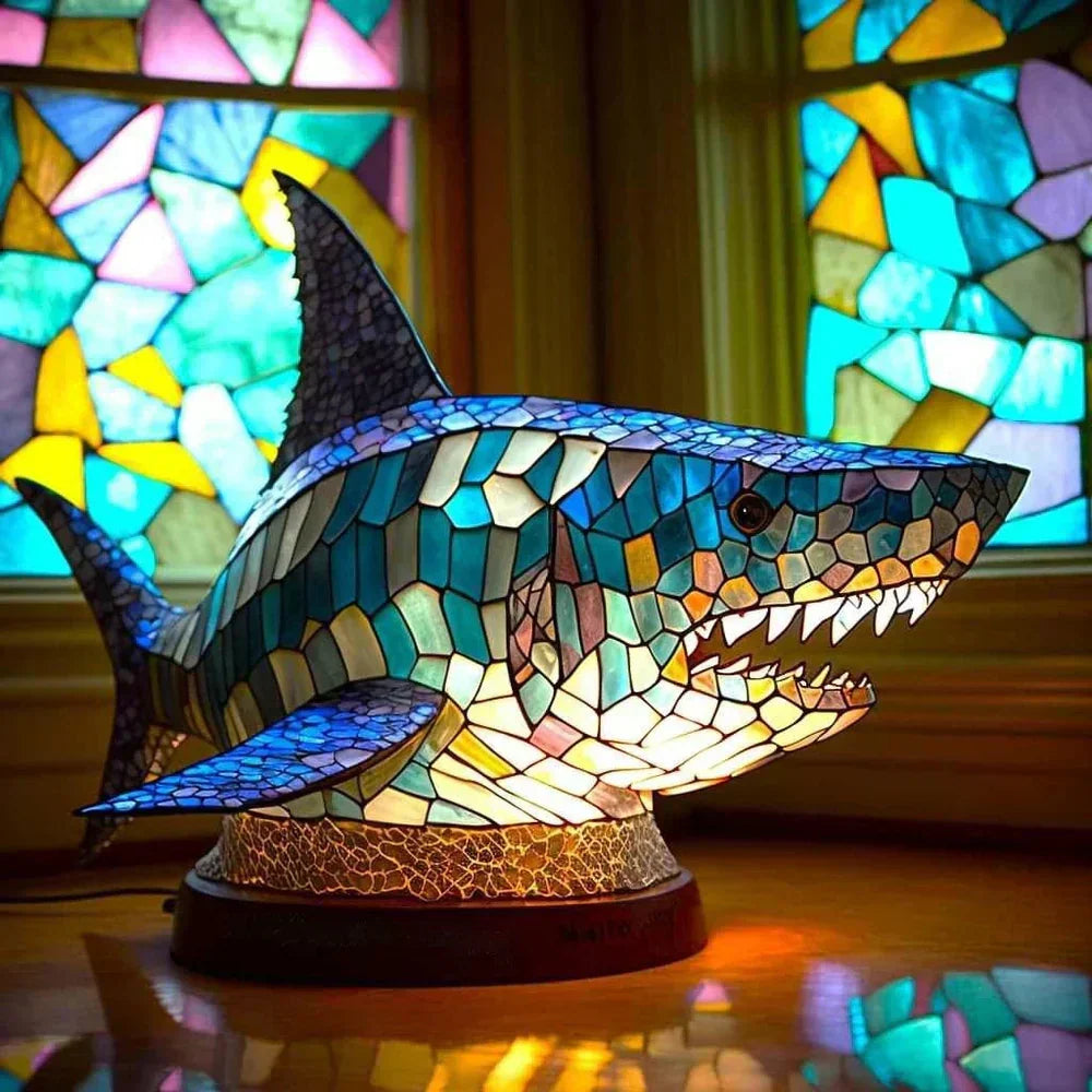 Aurora | Stained glass table lamp with animal motif
