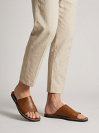 Paros | Minimalistisk Slide Sandal i Ægte Læder