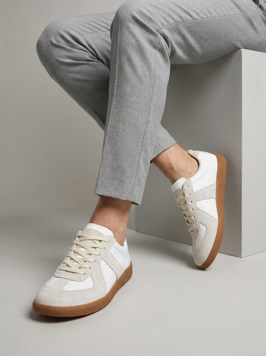 Marcello | Retro Sneakers I Ruskind Og Læder
