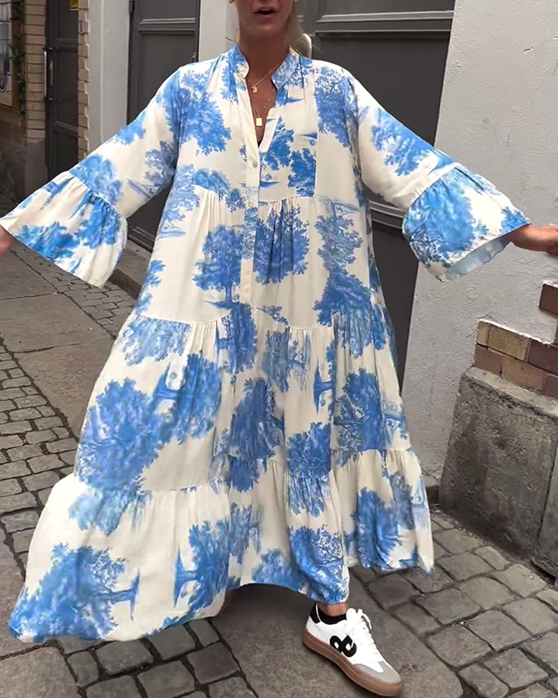 Eliana | Lang Kjole med Blomsterprint