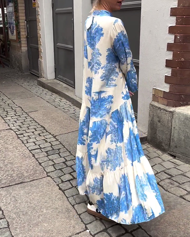 Eliana | Lang Kjole med Blomsterprint