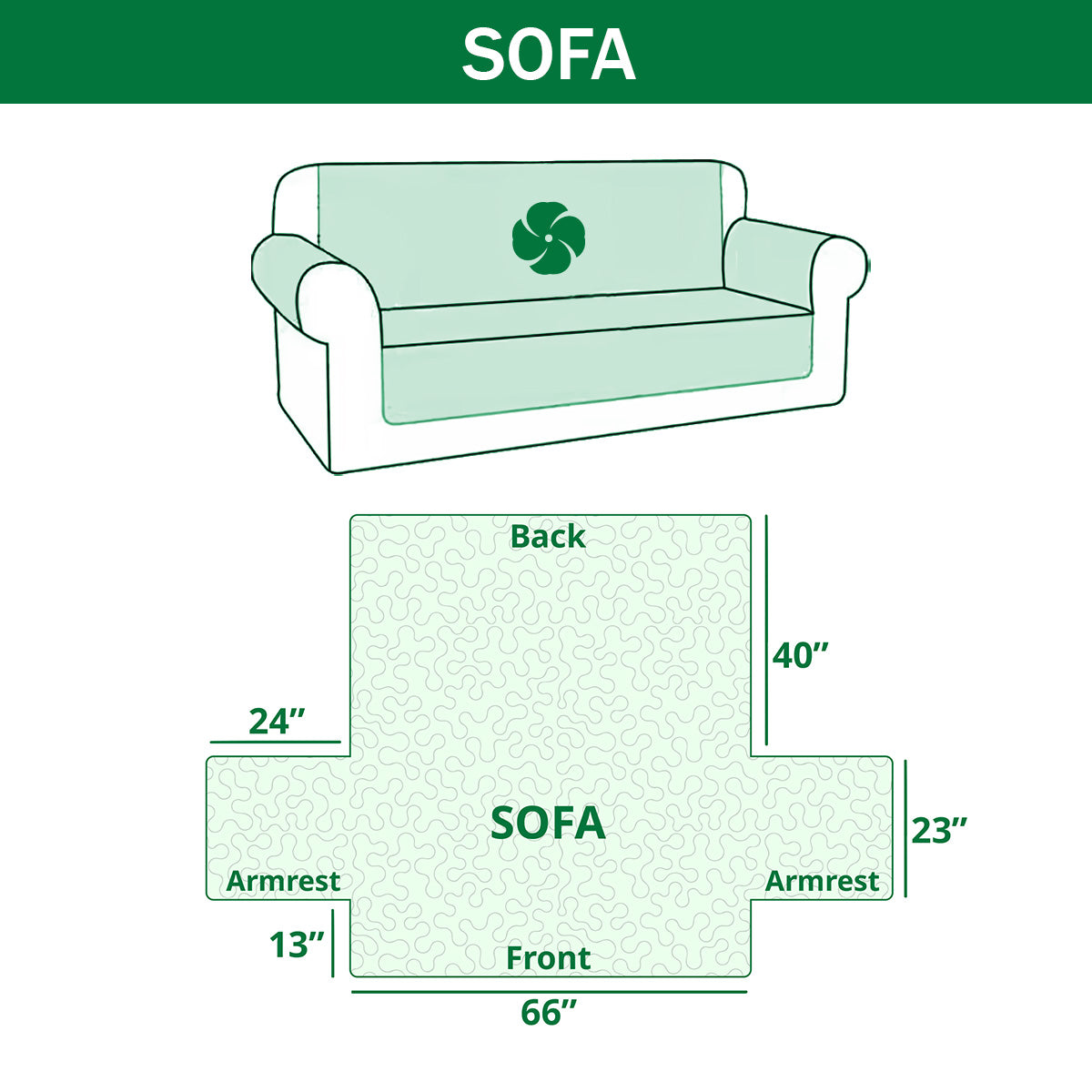 Quiltet beige møbelovertræk med westernmotiv på sofa