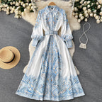 Arabella | Robe ligne A avec imprimé ornemental et ceinture