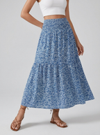 Monta | Blomstret Midi Nederdel Til Dame