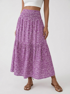 Monta | Blomstret Midi Nederdel Til Dame