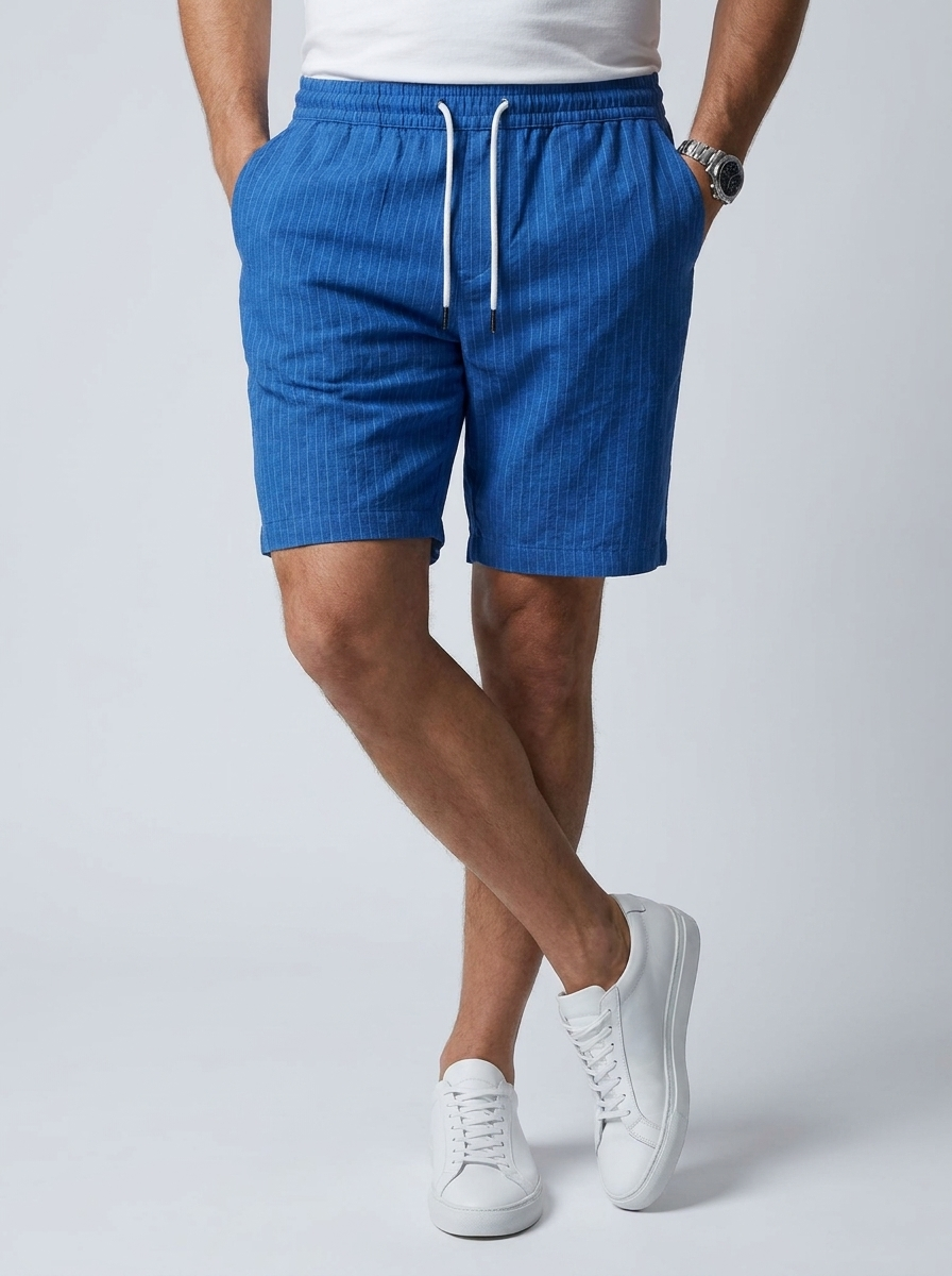 Matteo | Hørshorts Med Elastisk Talje Og Snøre