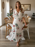 Elvara | Maxi Kjole Med Blomsterprint Og Løs Pasform