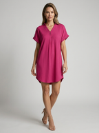 Marleen | Elegant Ribbed Summer Dress with V-Neck