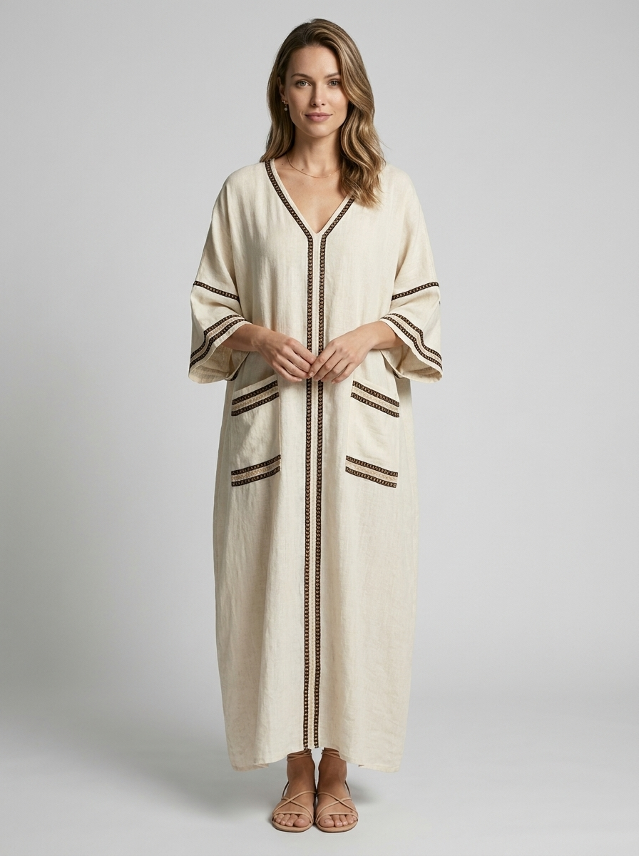Lunara | Boheme Maxi Dress with V-Neck