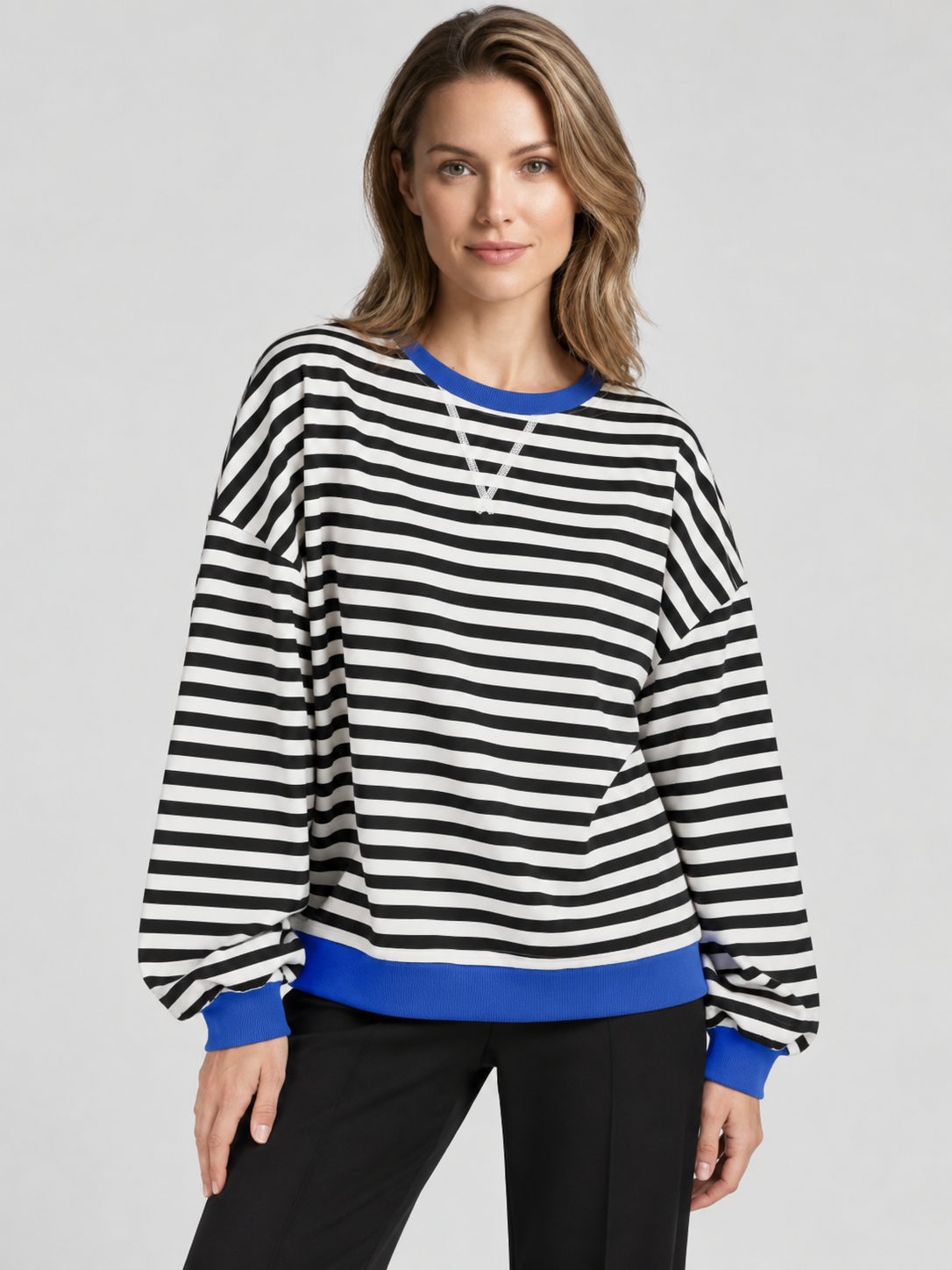 Elowen | Dame Stribet Sweatshirt