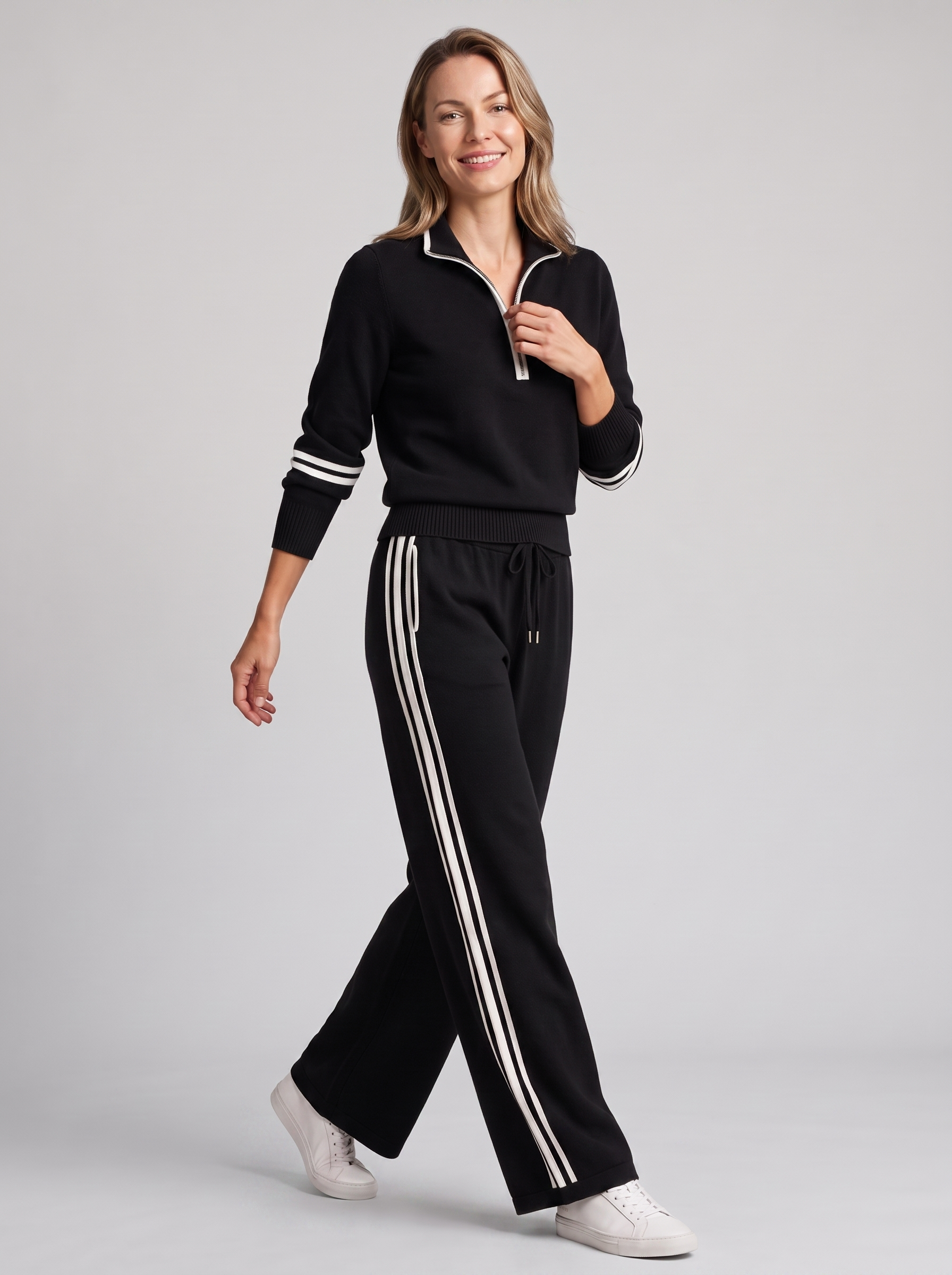 Serena | Women's Two-Piece Set with Stripe Details