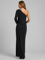 Nala™ | Elegant One-Shoulder Maxi Kjole med Flydende Linjer