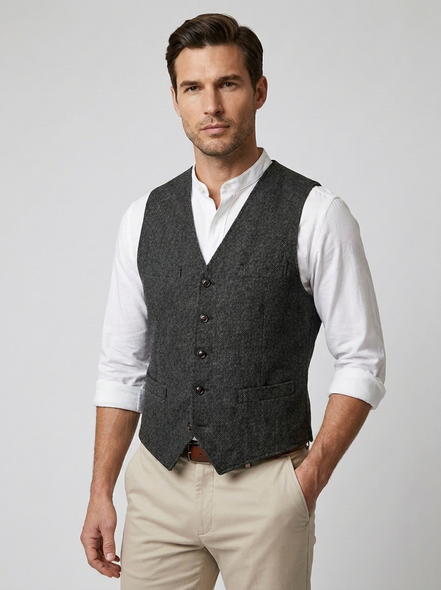 Matteo | Elegant Herre Gilet Med Knaplukning