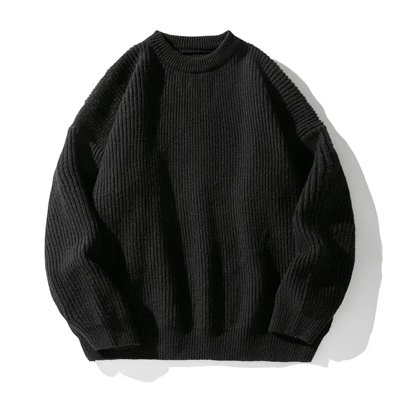 Emil | Herre Ribstrikket Sweater med Rund Hals