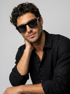 Rivo | Kvadratisk Acetat Solbrille med Gradientfarvet Stel