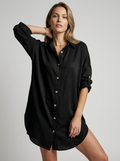 Daphne | Shirt Dress with Long Sleeves, Notched Collar, and Button Closure