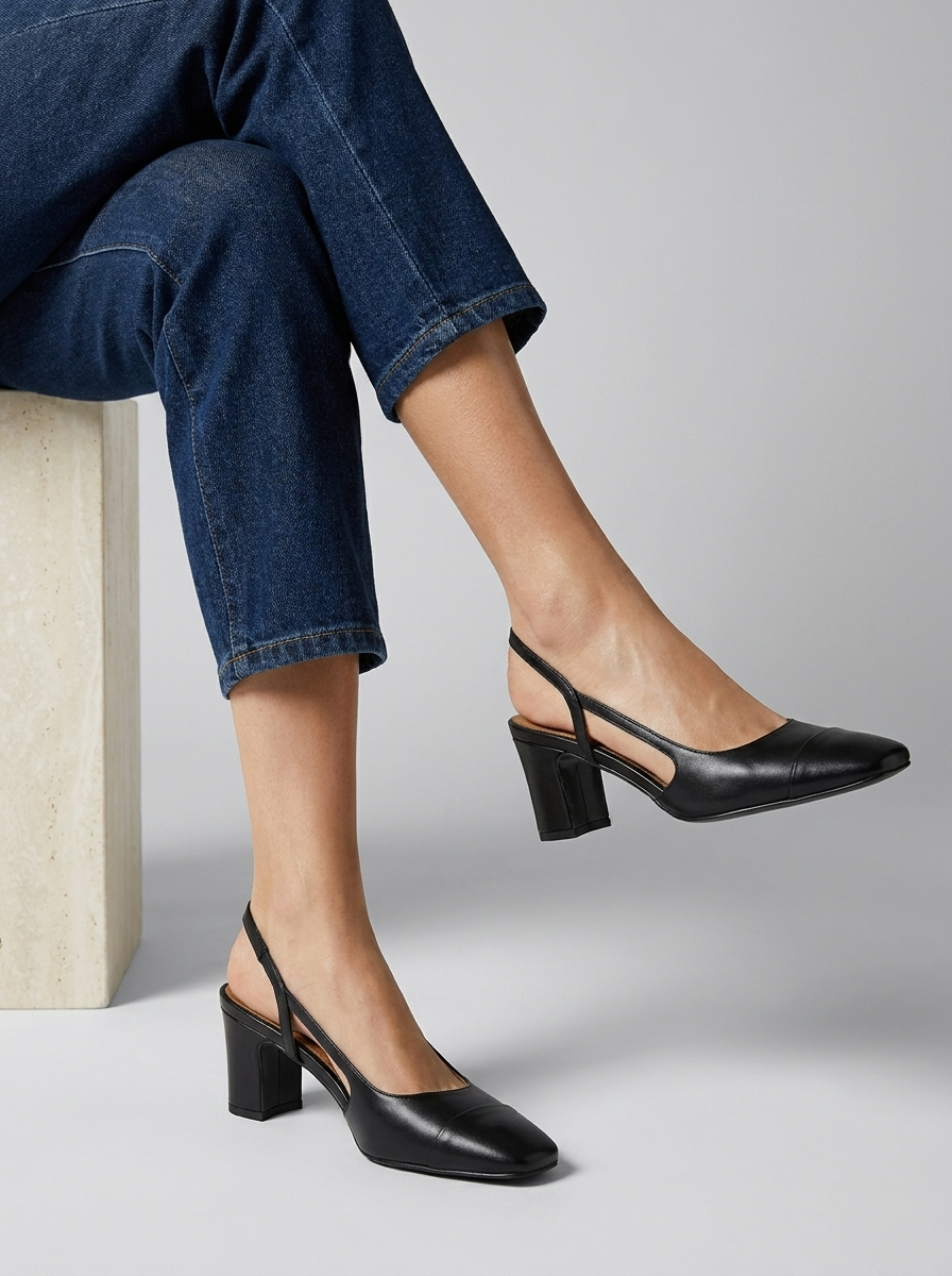 Aurielle | Slingback Pumps Med Blokhæl Til Dame