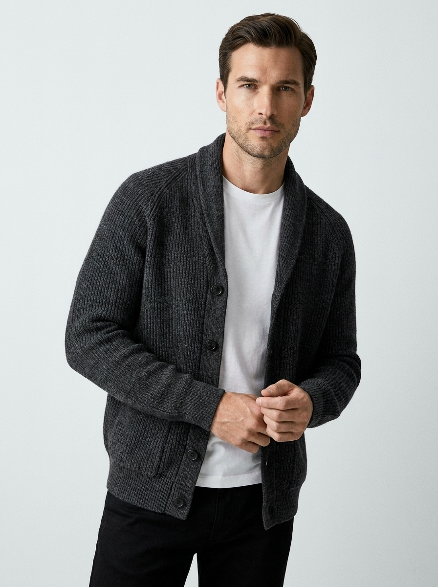 Alessio | Knitted Cardigan with Shawl Collar