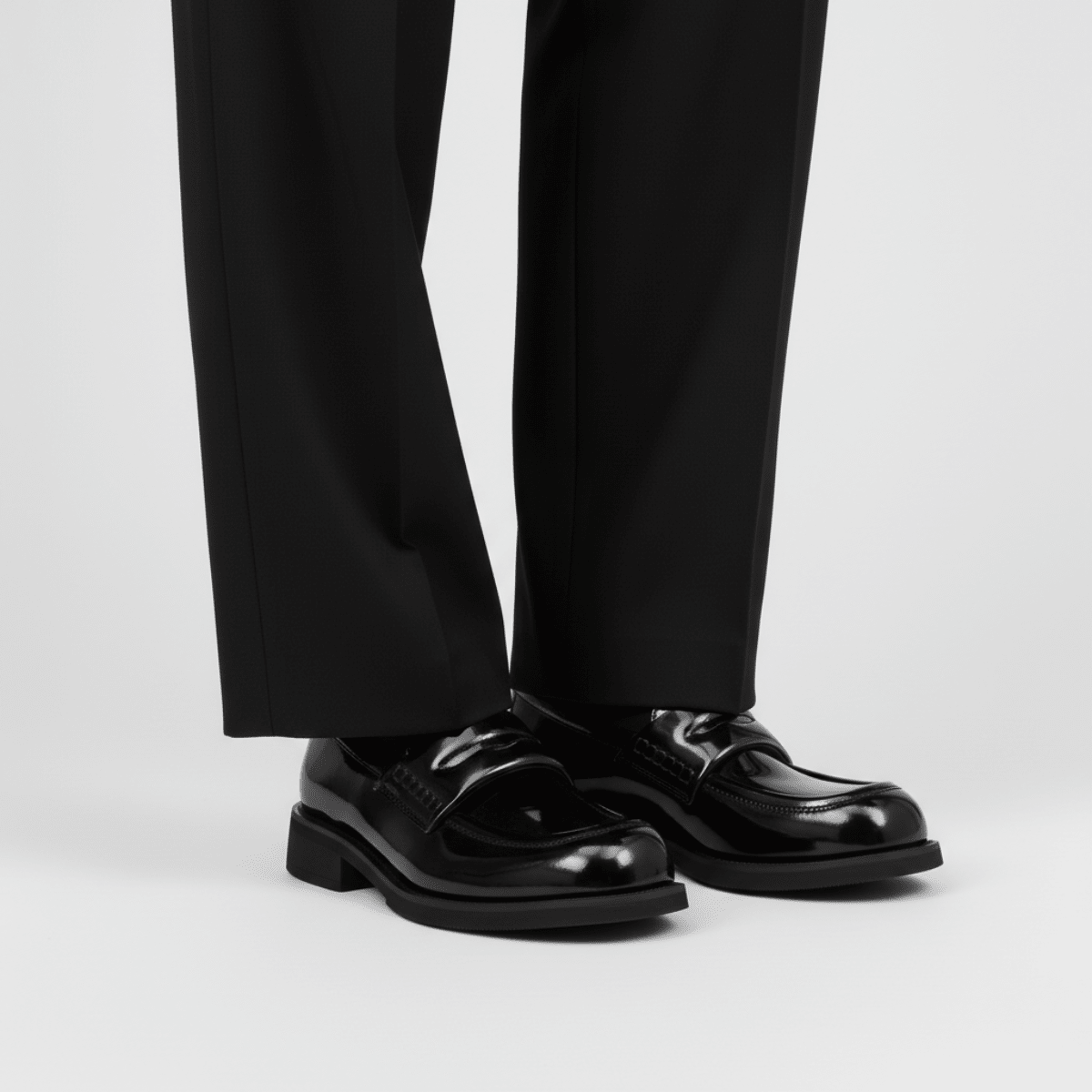 Adrian | Herre loafers i kunstlæder med blank finish