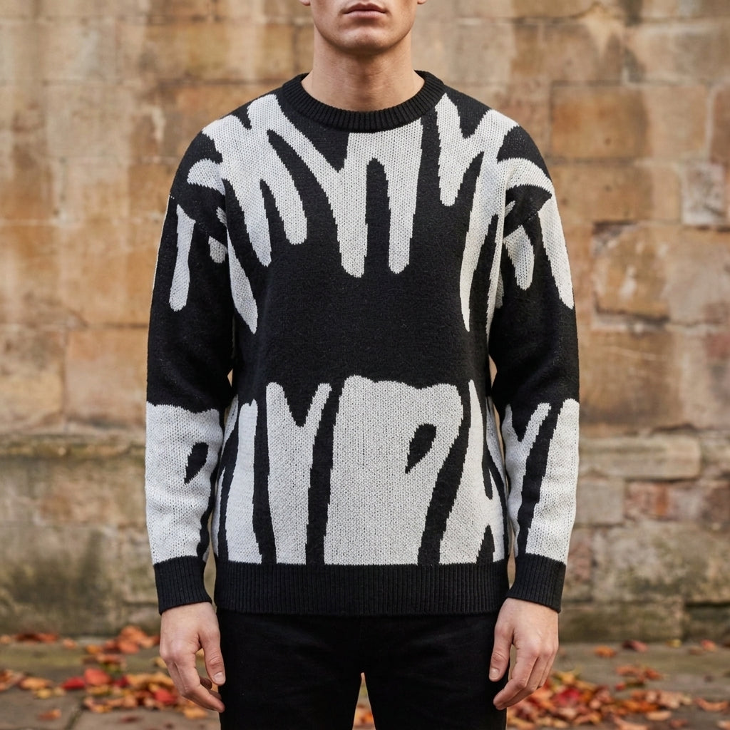 Asger | Men's Sweater with Abstract Pattern