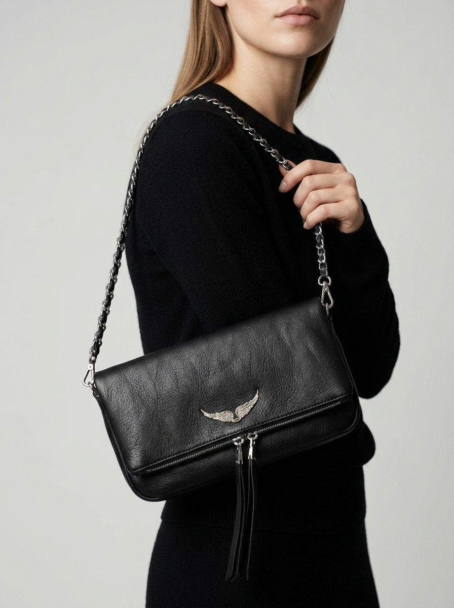 Aurelia | Bolso bandolera con correa de cadena y diseño de solapa elegante